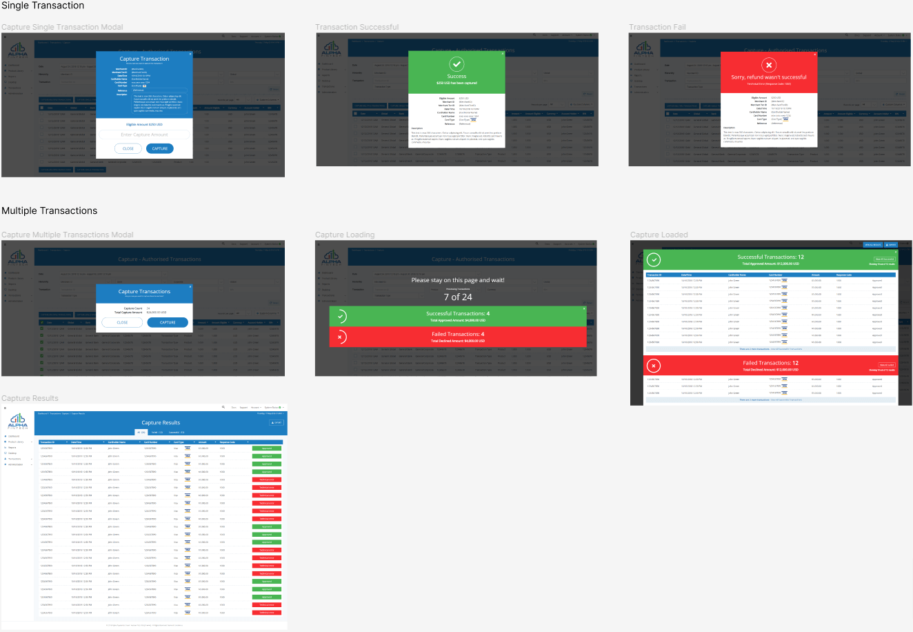 Transactions designs