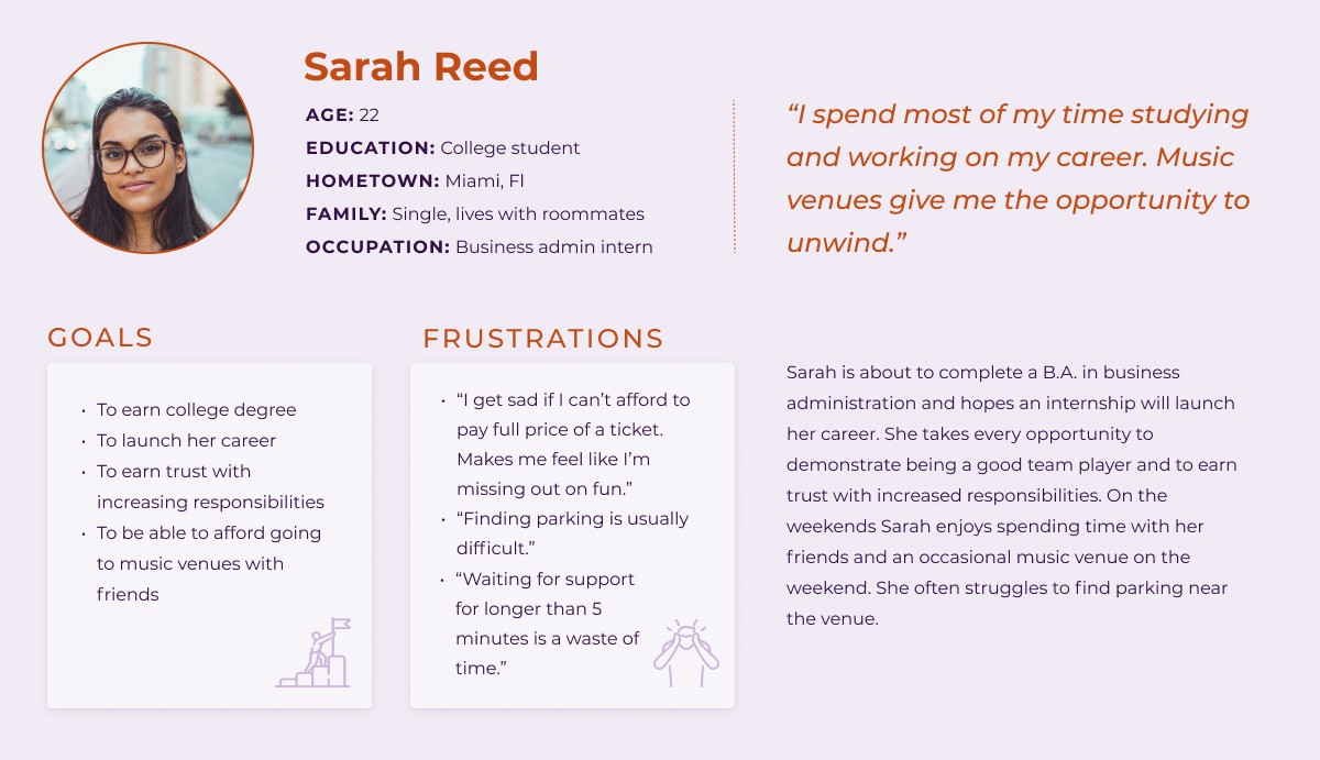 User persona - Sarah